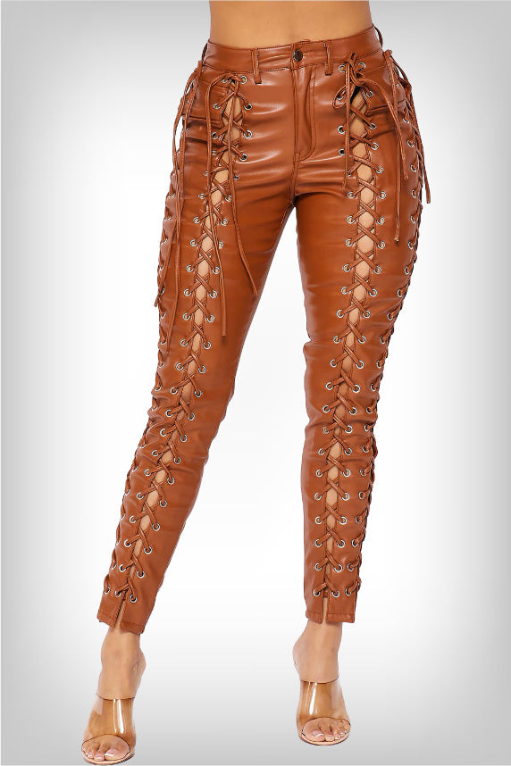 top-shelf-brown-lace-up-leather-pants