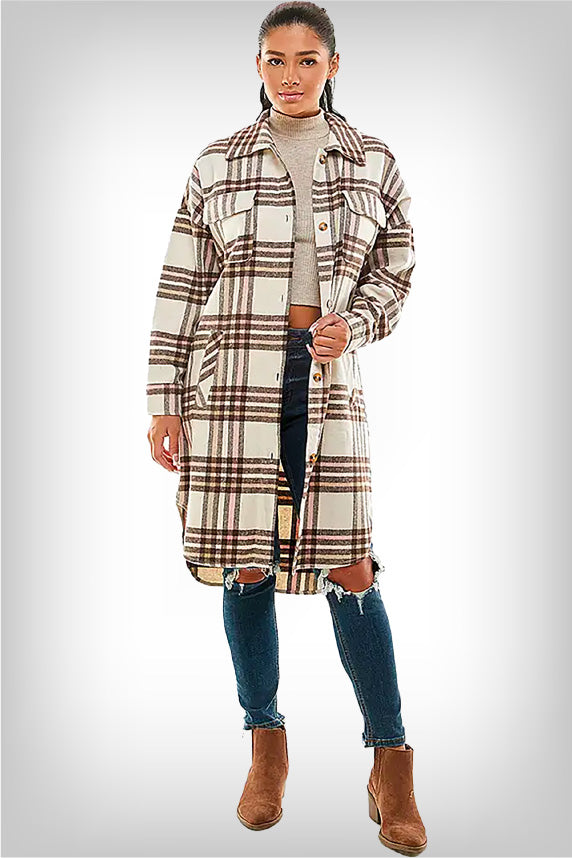 womens-camel-long-plaid-shacket