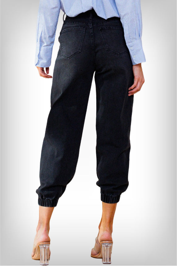 womens-high-rise-jogger-jeans-black-front-view